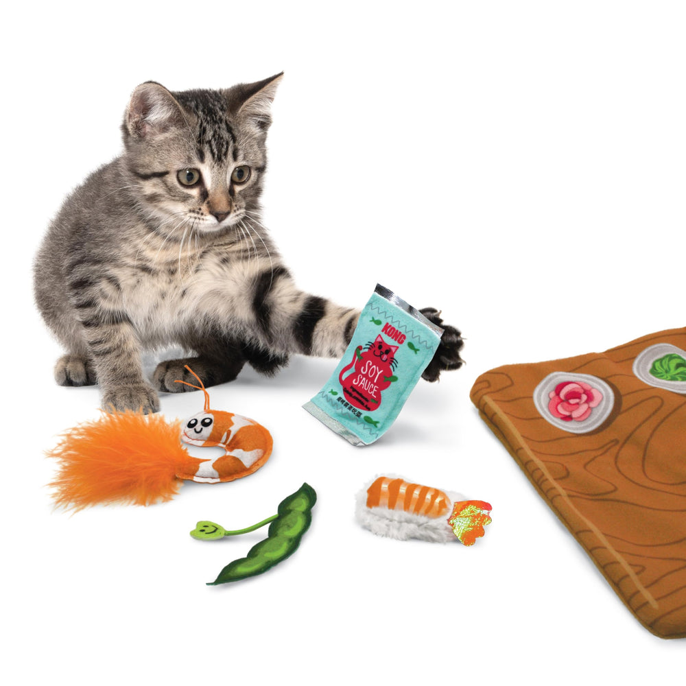 KONG Pull-A-Partz Sushi: edamame desplegable para tirar y desmontar.