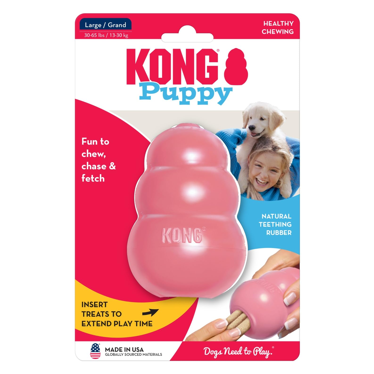 KONG Puppy juego interior y exterior para variedad de estímulos.