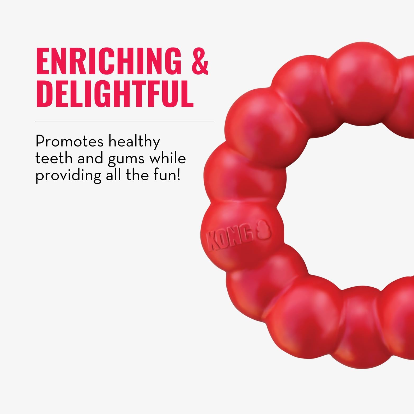 KONG anillo de goma natural para sesiones de masticación diarias seguras