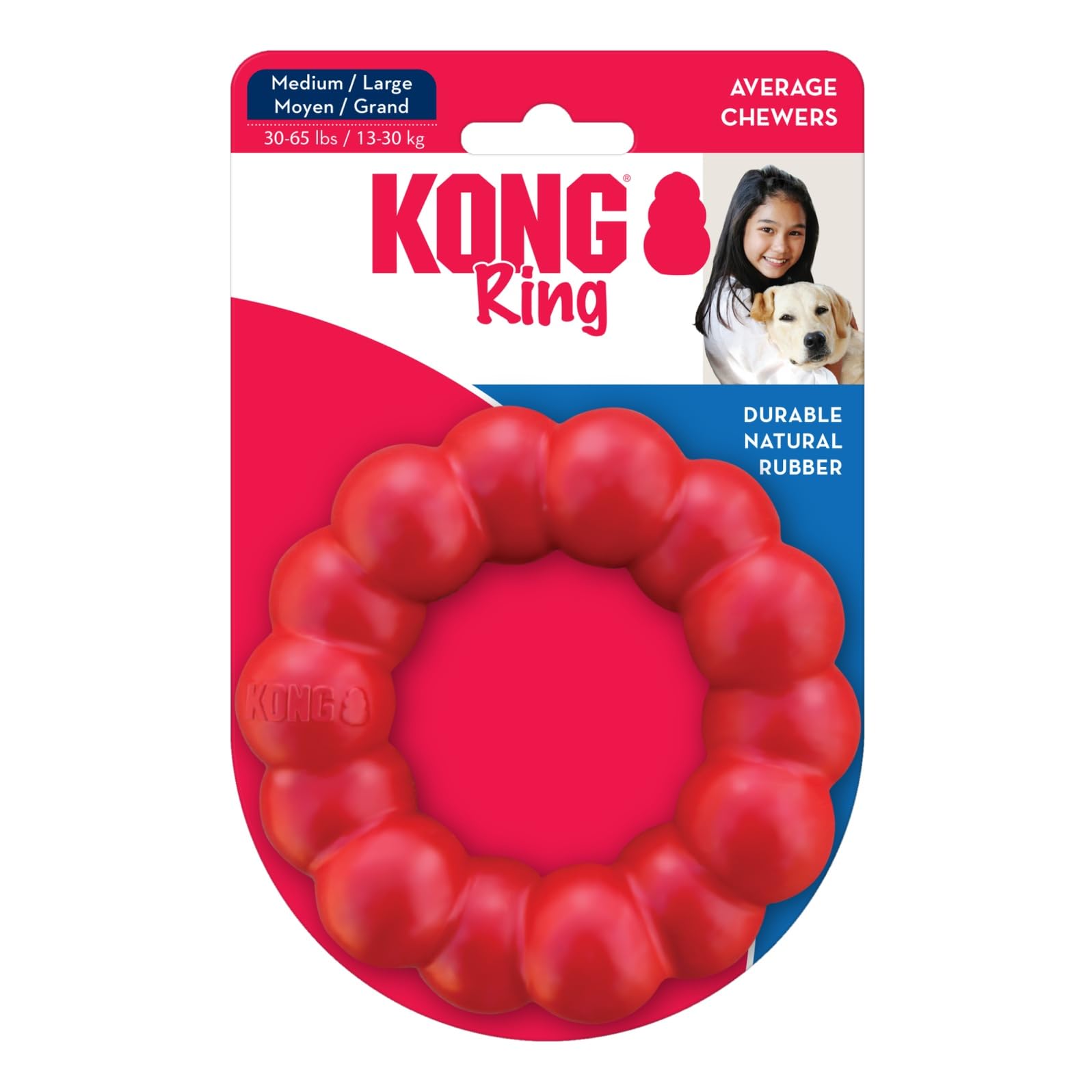 KONG anillo de goma natural con uso supervisado durante el juego