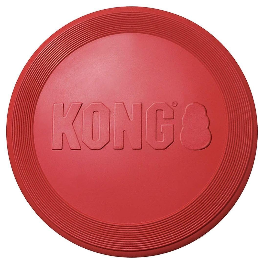 KONG disco-volador grande en uso con un perro durante juego activo