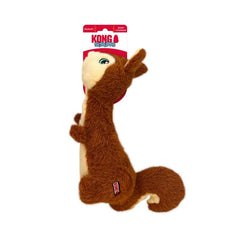 Textura suave y reforzada del peluche KONG Scruffs para mimos.