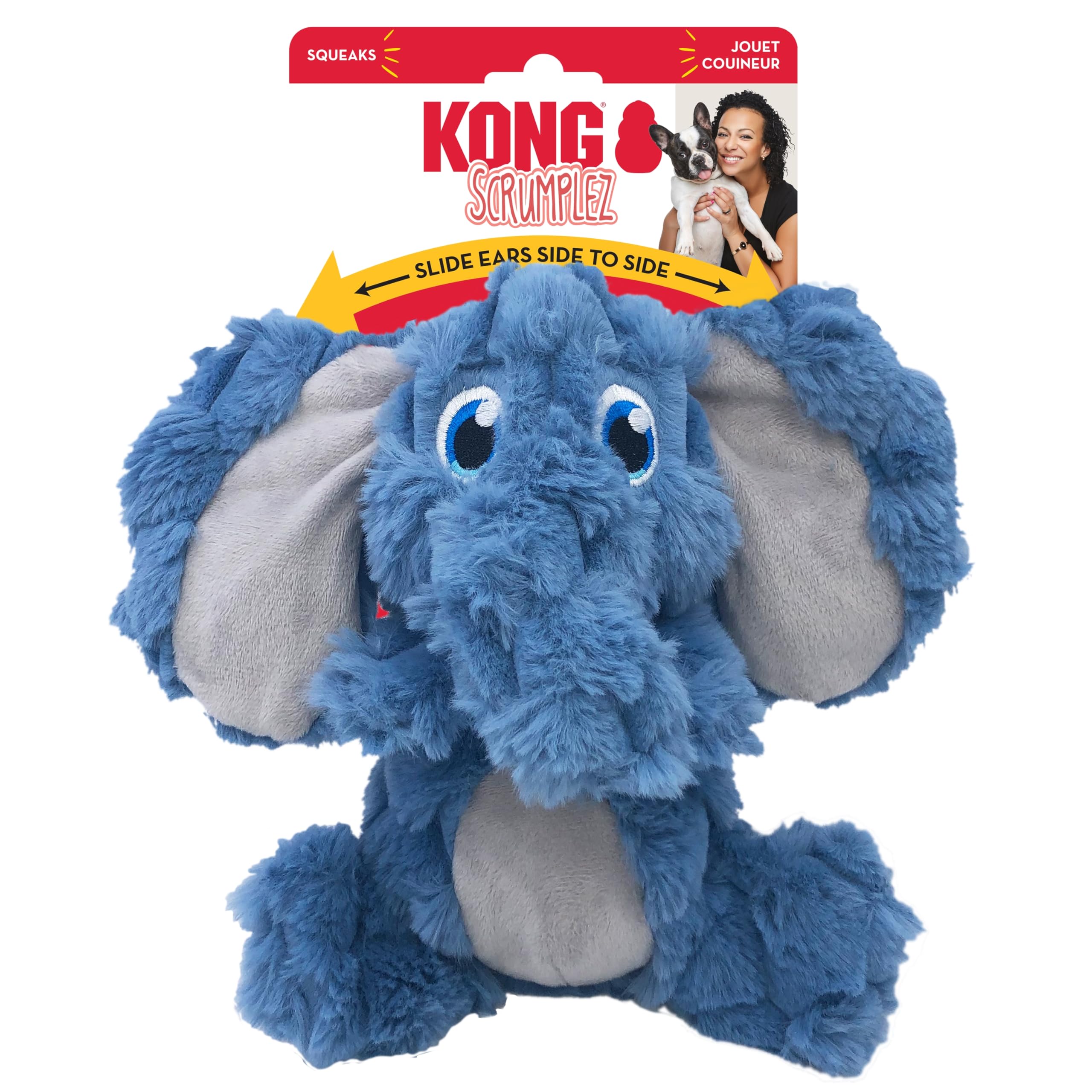 KONG Scrumplez Elephant Md, diseño seguro para juego interior moderado.