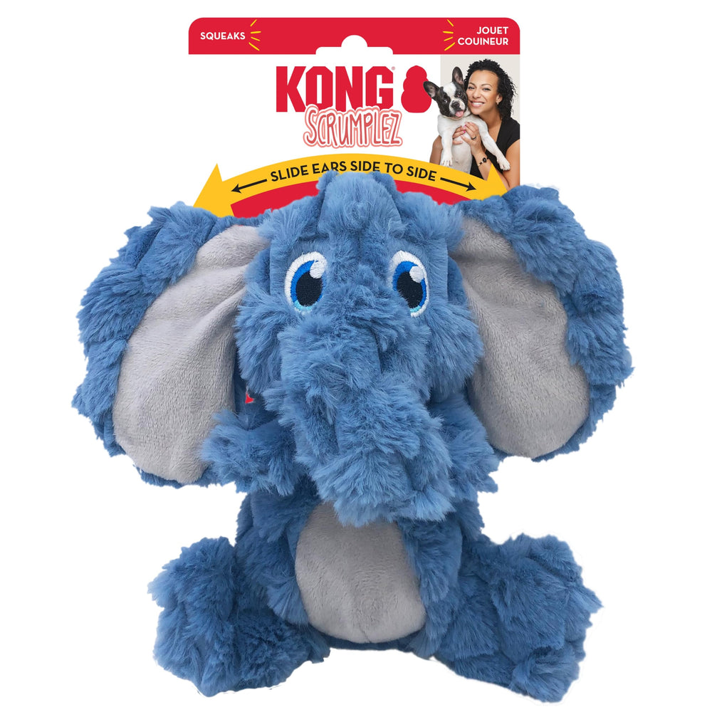 KONG Scrumplez Elephant Md, diseño seguro para juego interior moderado.
