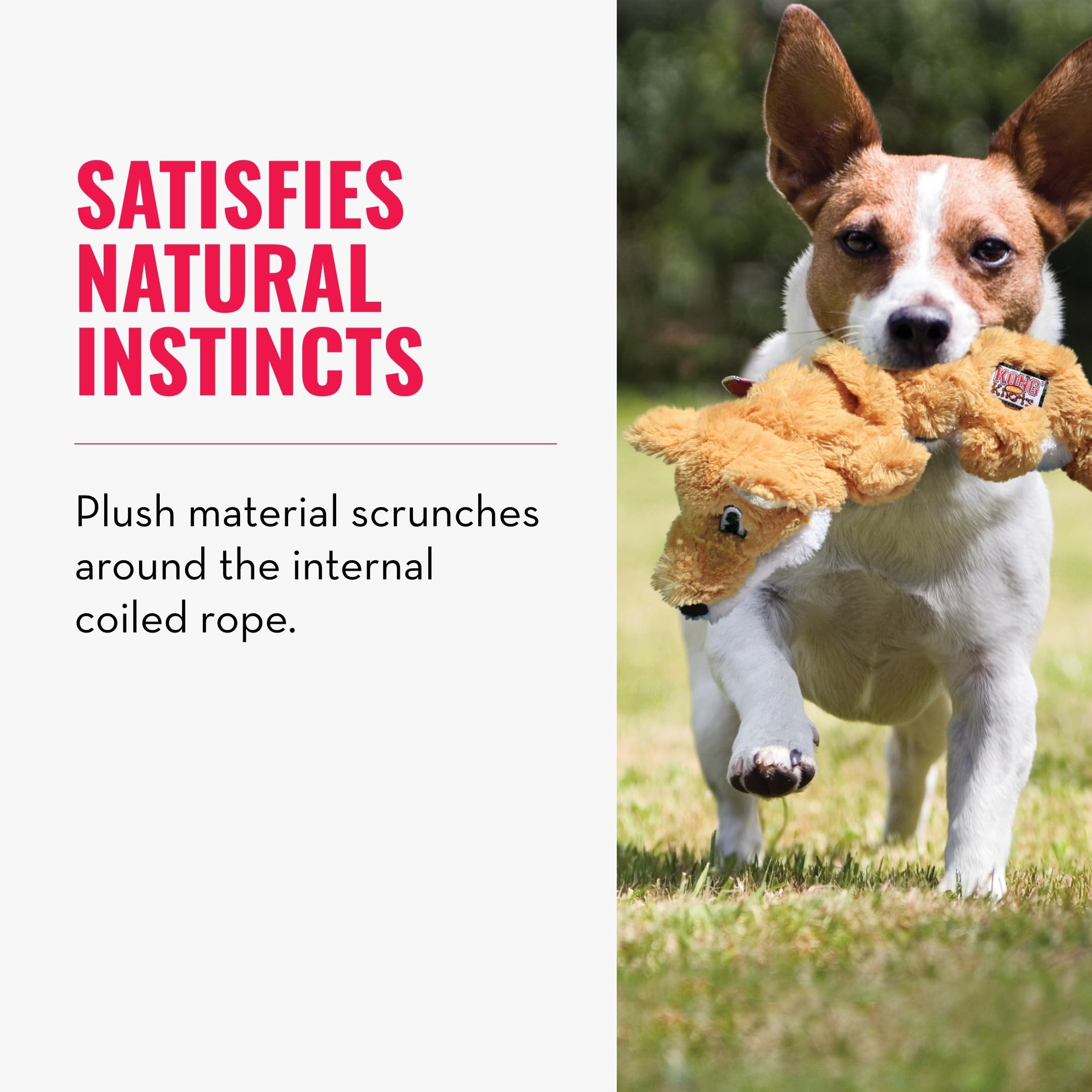 KONG Scrunch Knots Squirrel dos tamaños para perros medianos y grandes