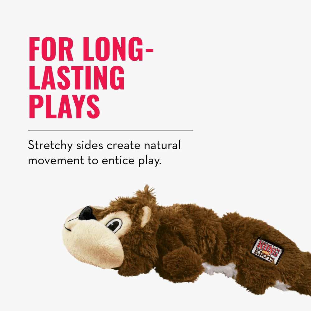 KONG Scrunch Knots Squirrel juego en casa para perros activos