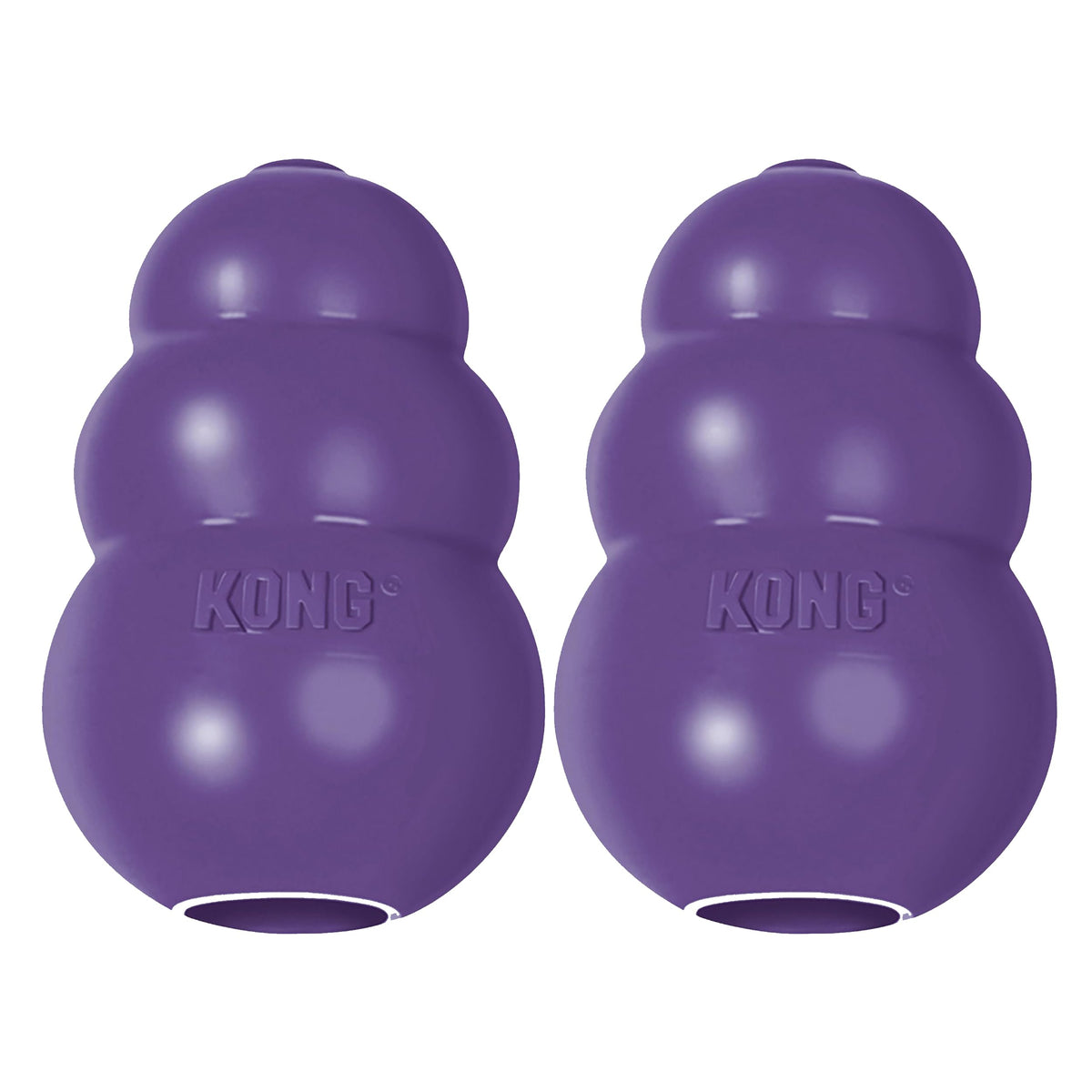 KONG Senior: juguete de goma natural suave para perros mayores, masticación segura.