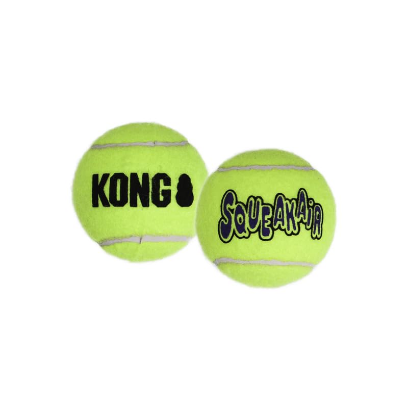 KONG Squeakair bola-tenis con pito incentiva el juego y la diversión