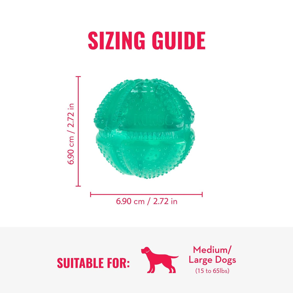 KONG Squeezz bola dental, rellenable para extender el juego rellenándolo con premios.
