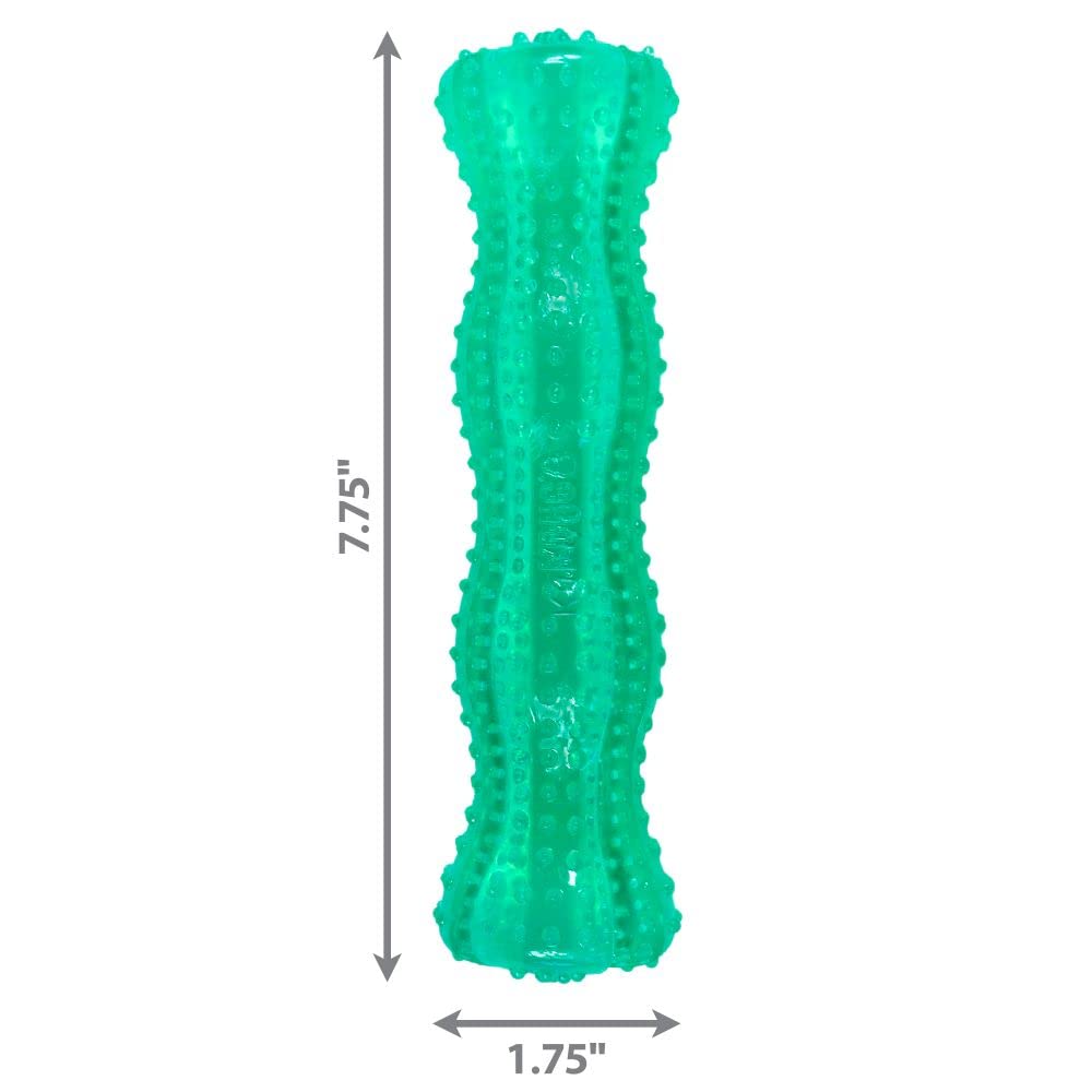 KONG Squeezz Dental Stick, diseño para perros medianos y grandes, masticación más controlada.