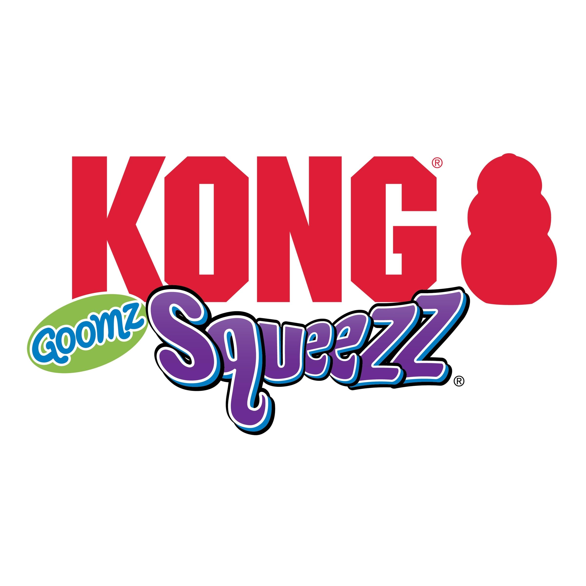 KONG Squeezz Goomz Ball Lg, fomenta juego interactivo entre dueño y mascota