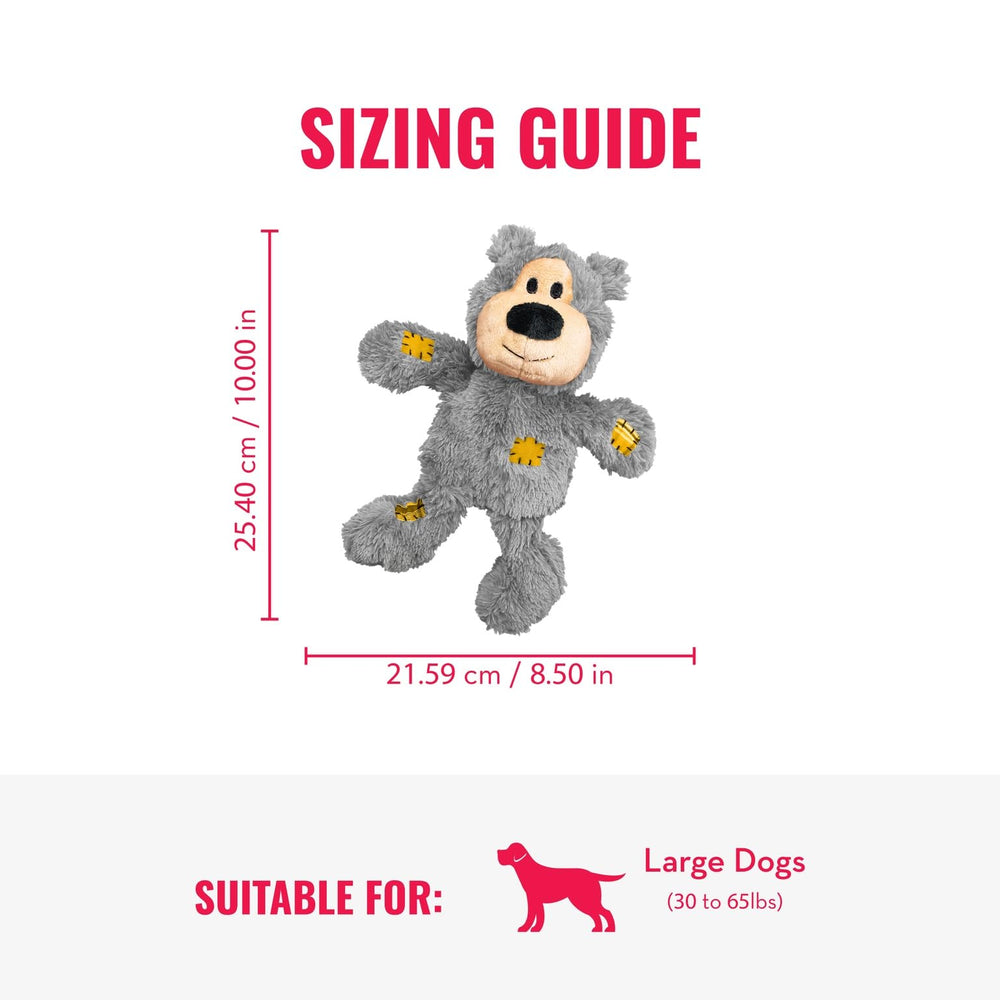 KONG Wild Knots Bear: diseño reforzado y peluche con crujido para estimular la mordida.
