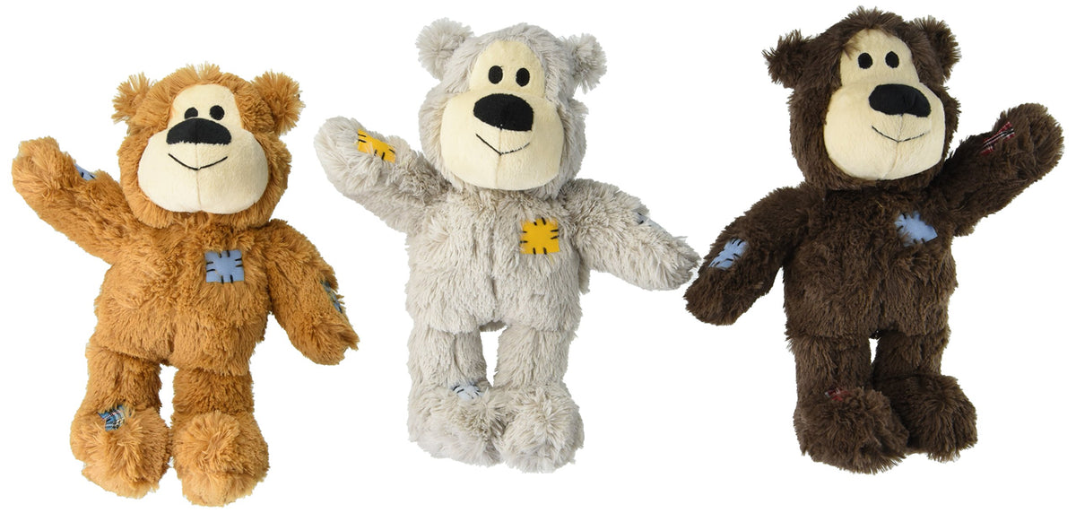 KONG Wild Knots oso con peluche exterior suave, ideal para juego cómodo y mordidas suaves.