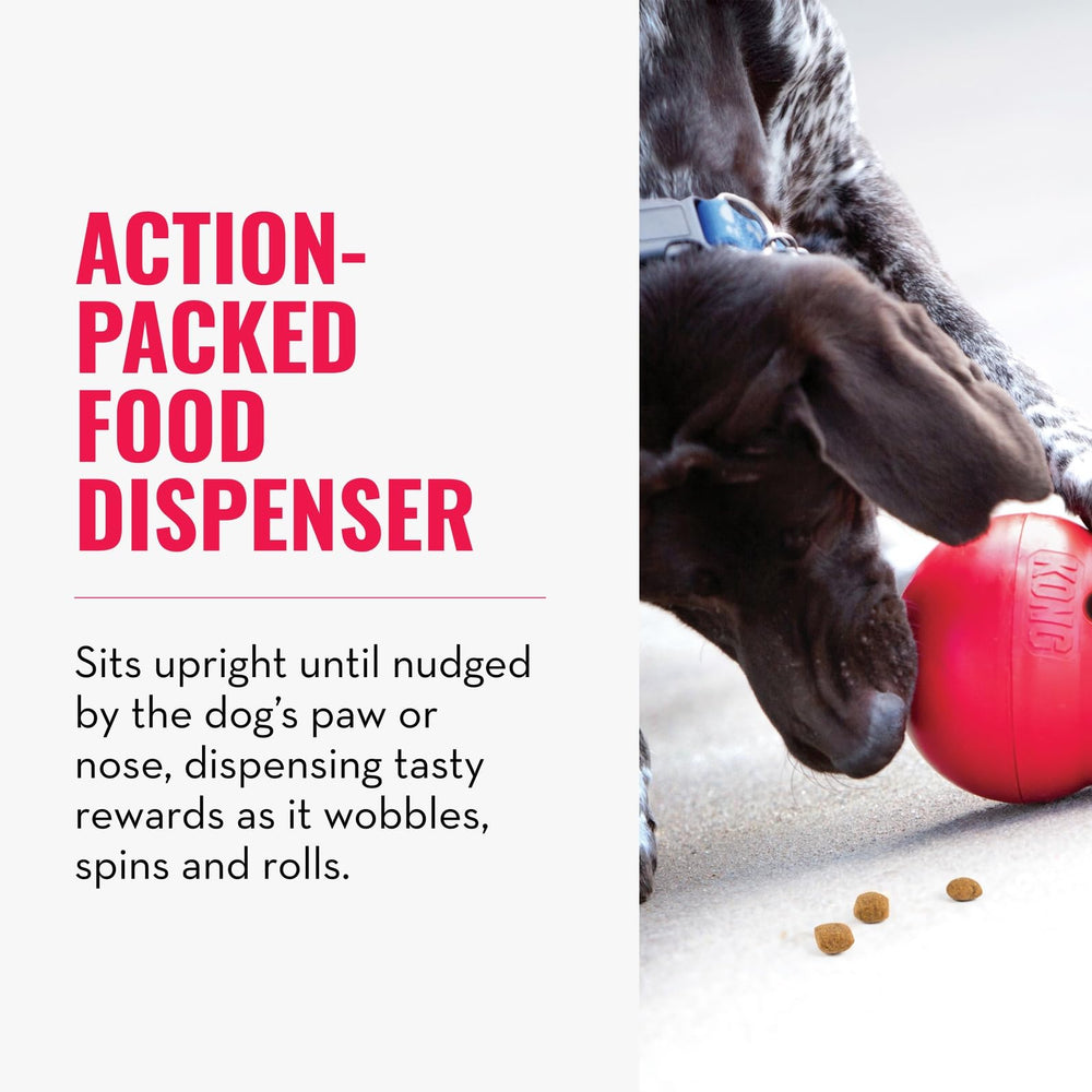 KONG Wobbler dispensador de alimentos para perros pequeños y activos.