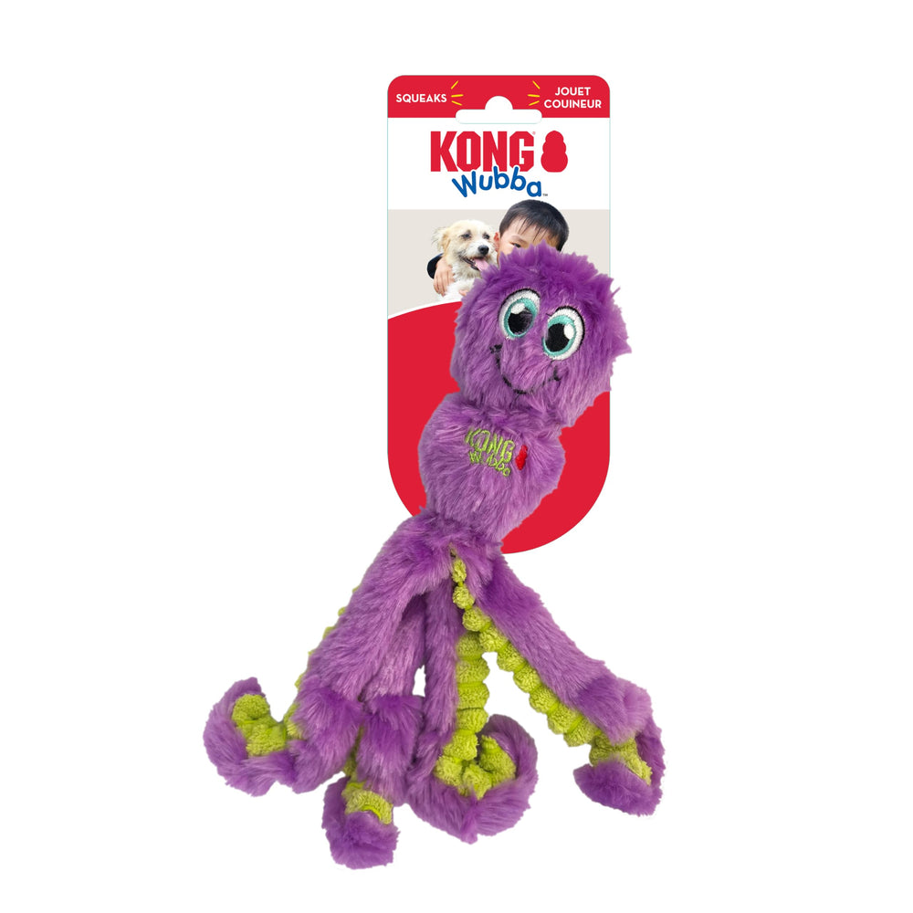 KONG Wubba Octopus con peluche suave para acurrucarse