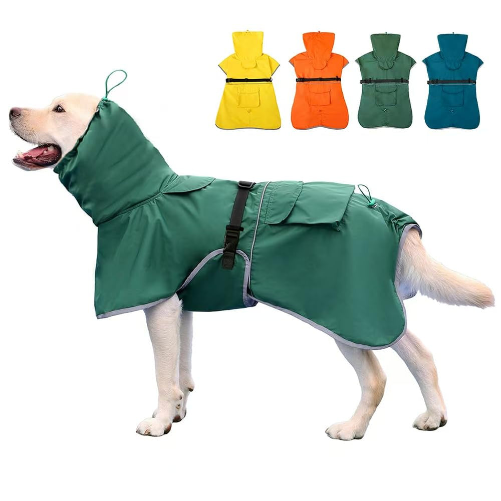 KOOGAL capa de lluvia para perros con capucha, tamaño 7XL, protección completa.