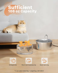 KOOGMOON tanque de acero inoxidable, fácil limpieza y seguridad alimentaria para gatos