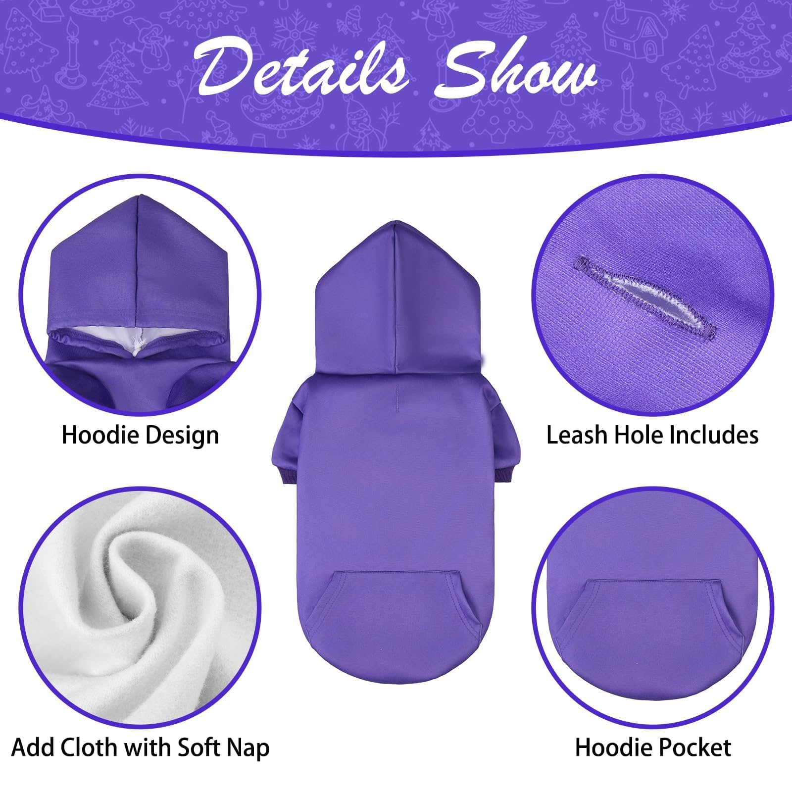 KOOLTAIL Basic Dog Hoodie, bolsillo frontal para snacks durante el paseo.
