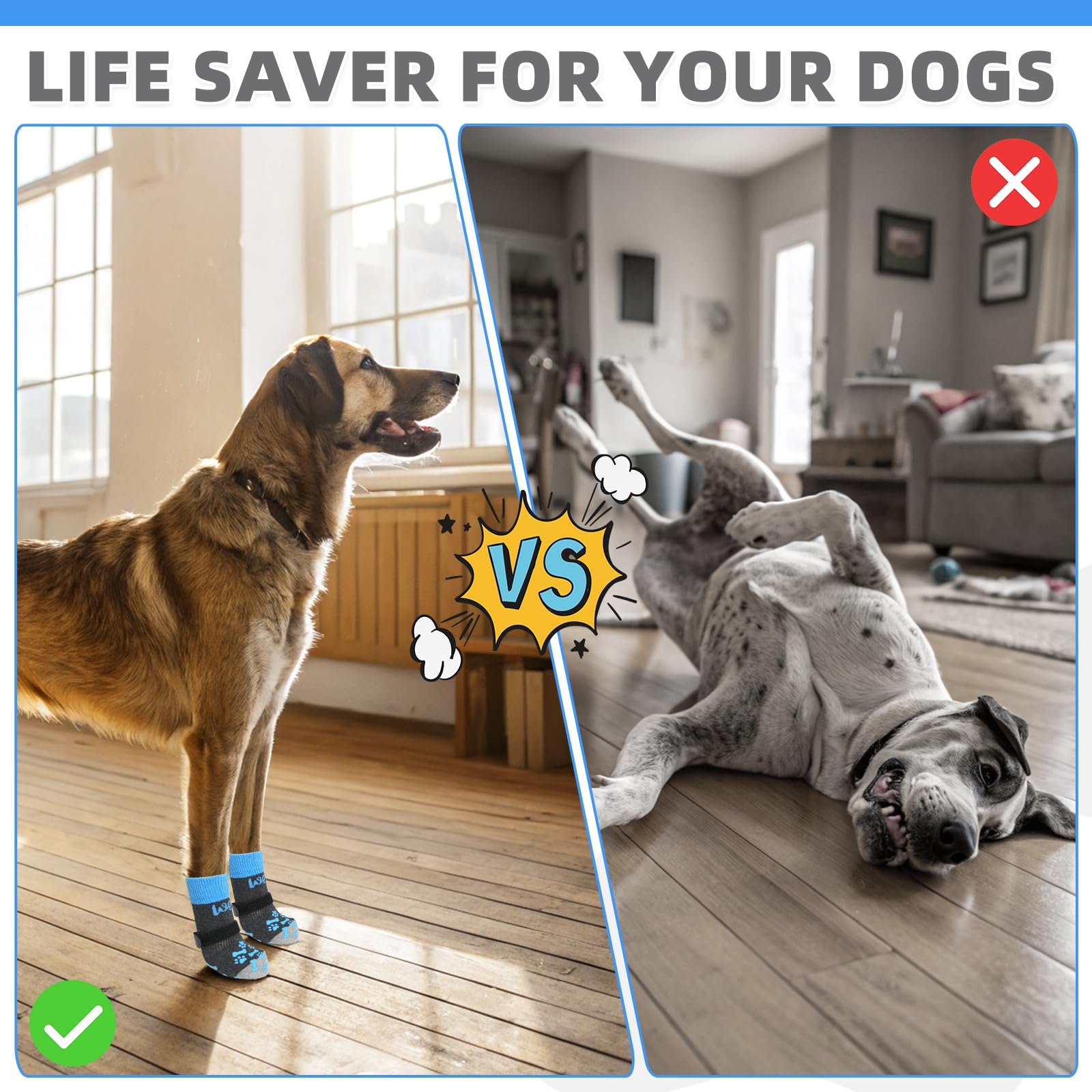KOOLTAIL botitas para perro strap ajustable, ajuste seguro durante juego