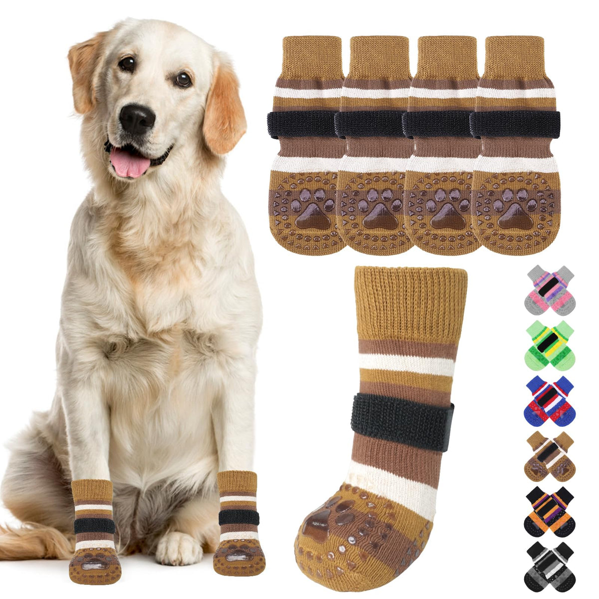 KOOLTAIL calcetines antideslizantes para patas brindan tracción en pisos de madera.