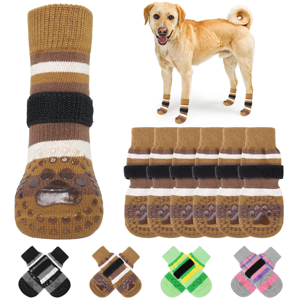 KOOLTAIL calcetines antideslizantes para perro, frente, mejor tracción en suelos lisos.