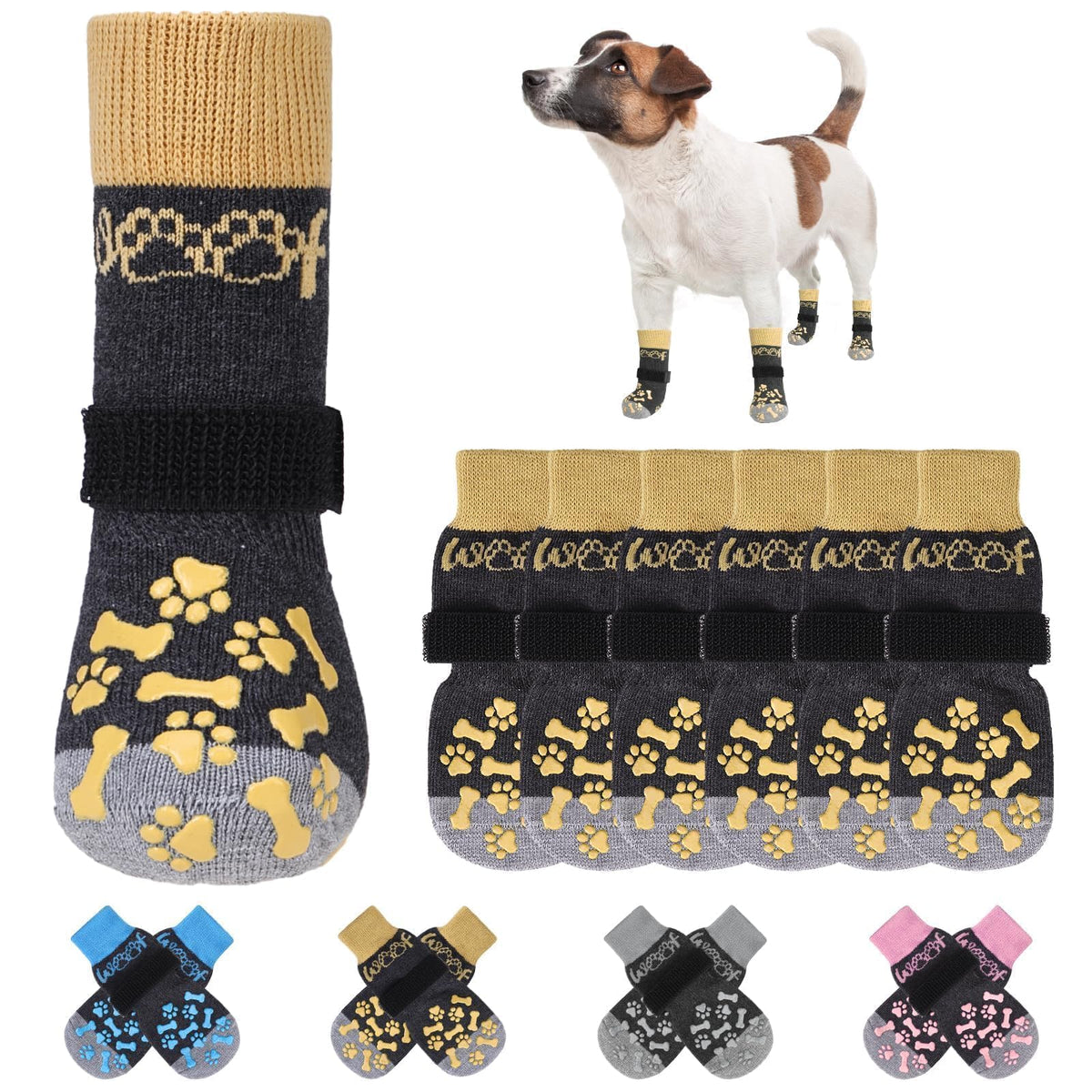 KOOLTAIL calcetines antideslizantes para perros con mayor tracción en suelos lisos.