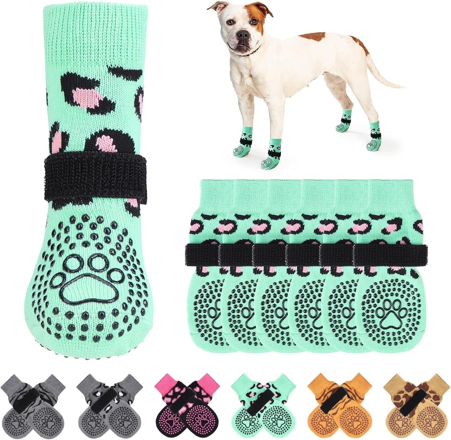 KOOLTAIL calcetines antideslizantes para perros, ajuste cómodo en patitas sobre suelo