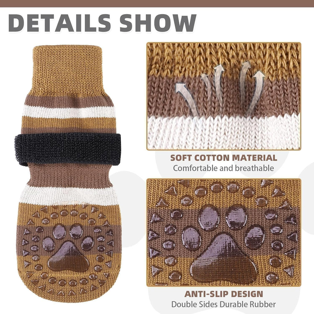 KOOLTAIL calcetines antideslizantes para perro, rayas, diseño único y evita resbalones.