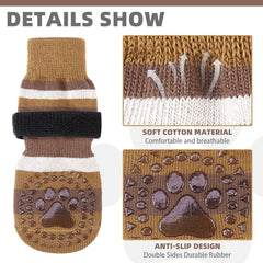KOOLTAIL calcetines antideslizantes para perro, rayas, diseño único y evita resbalones.