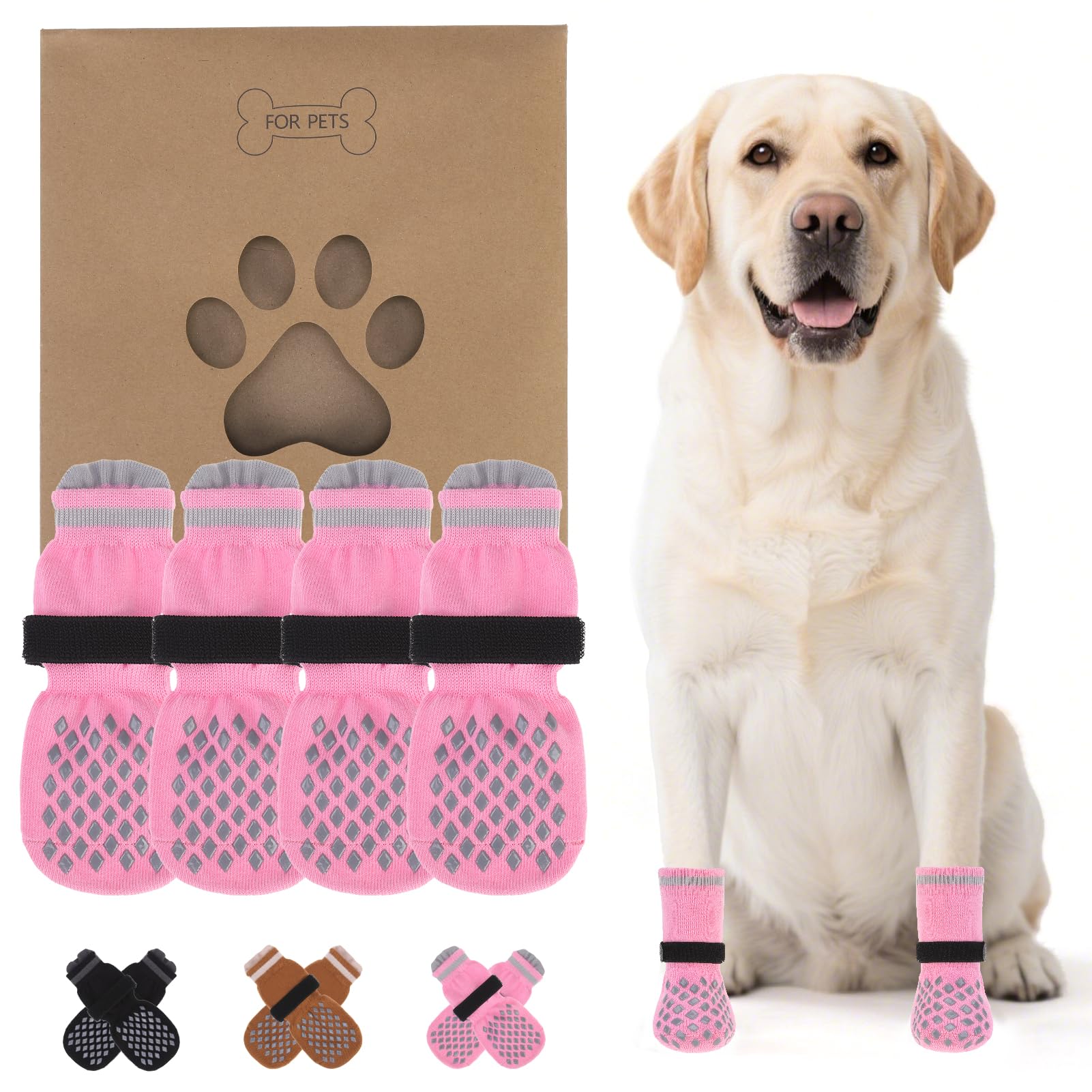 KOOLTAIL calcetines antideslizantes para perros con agarre seguro en suelos lisos