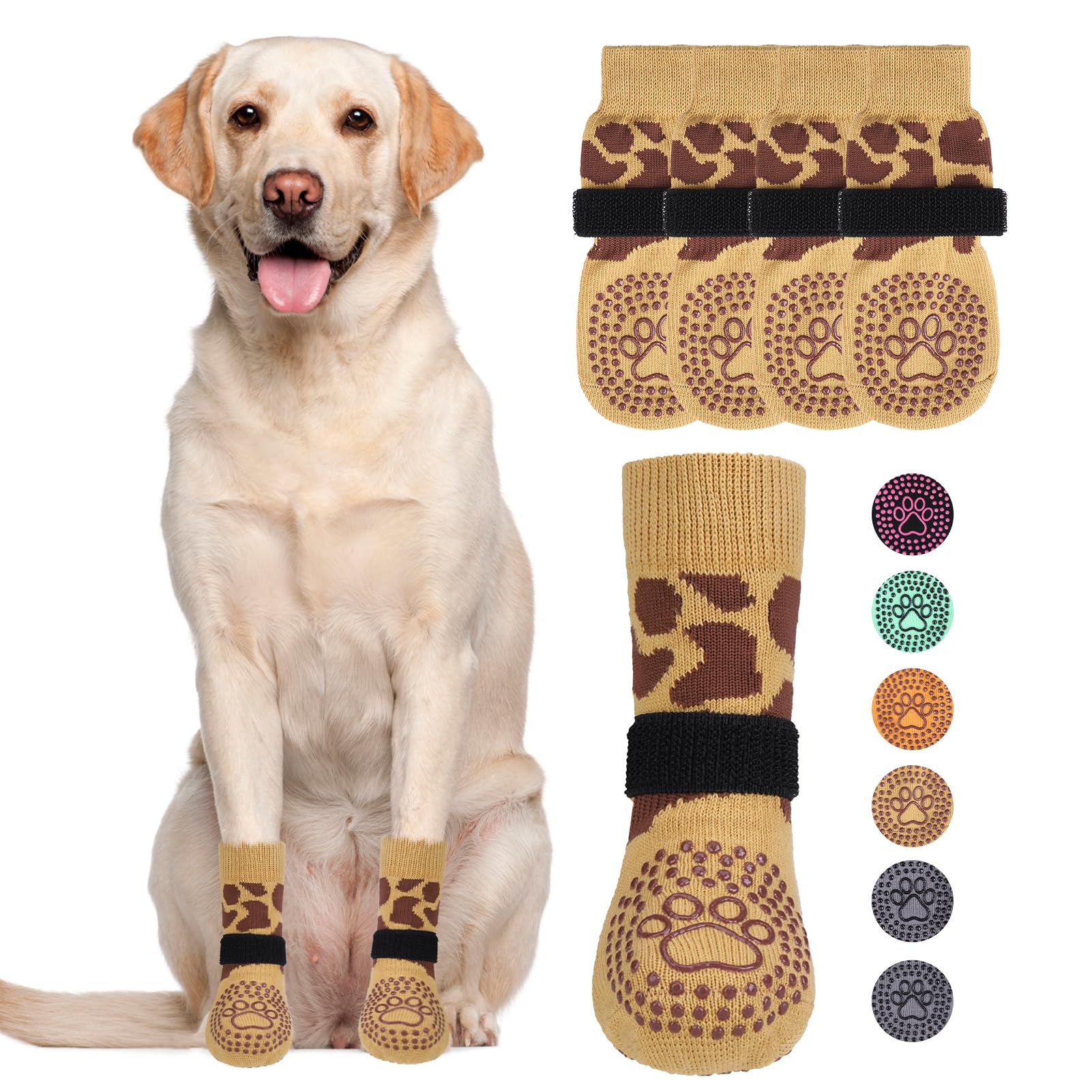 KOOLTAIL calcetines para perro con agarre antideslizante en suelos lisos para seguridad.