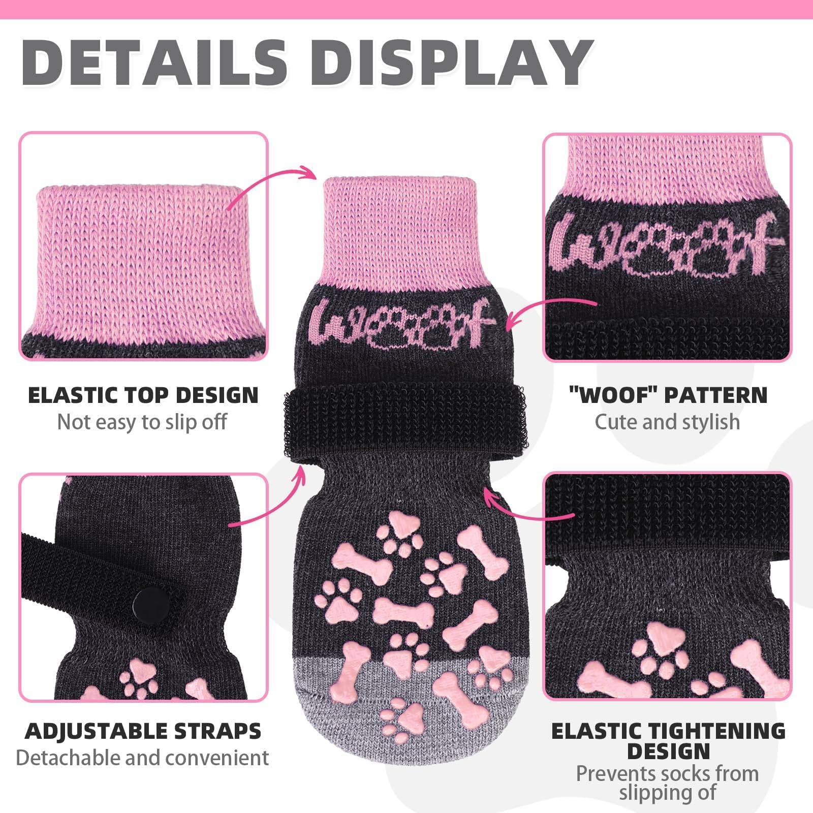 KOOLTAIL calcetines para perros con agarre doble para pisos lisos