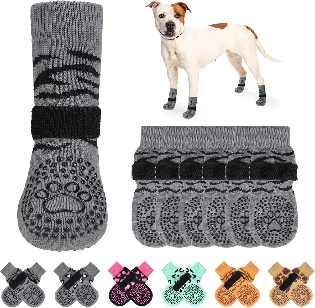 KOOLTAIL calcetines para perros antideslizantes con doble agarre en suelos lisos