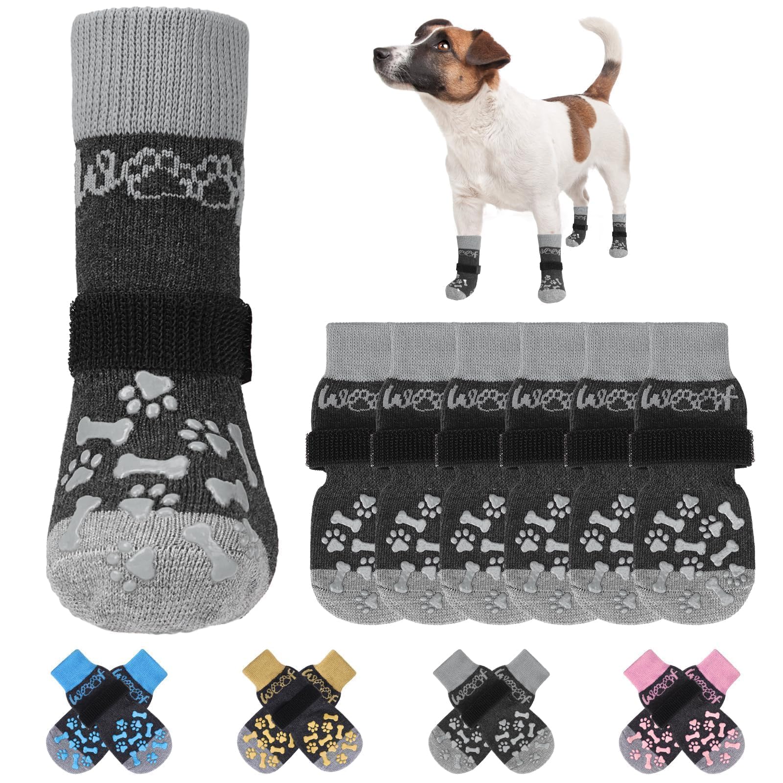 KOOLTAIL calcetines antideslizantes para perros con doble agarre para mayor tracción