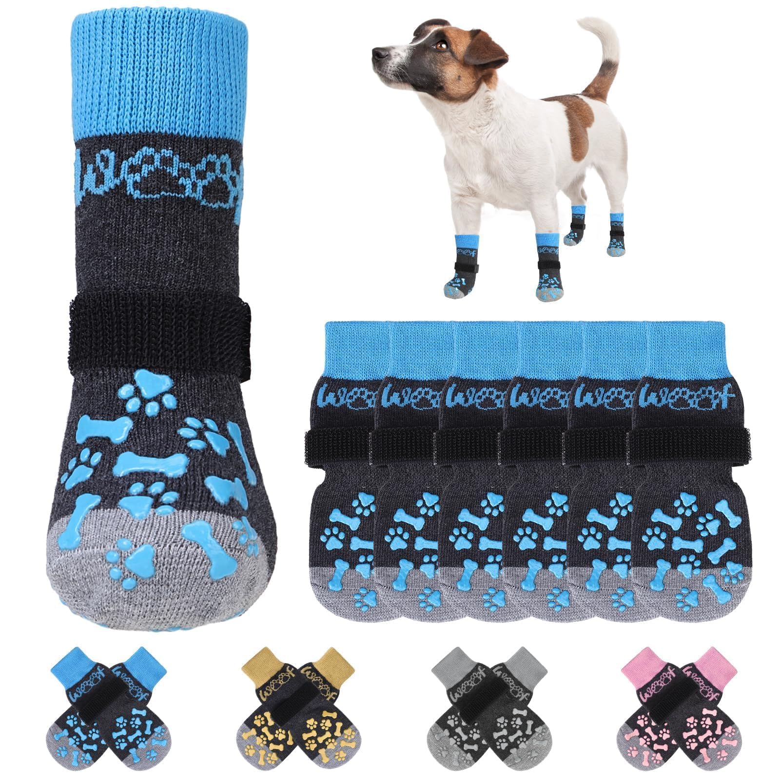 KOOLTAIL calcetines antideslizantes para perros protegen patas durante paseos.