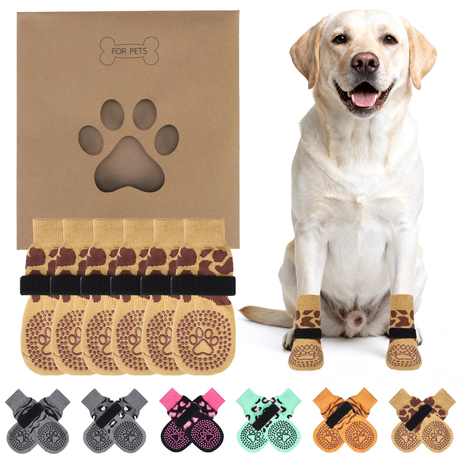 KOOLTAIL calcetines antideslizantes para patas, mejor agarre en suelos