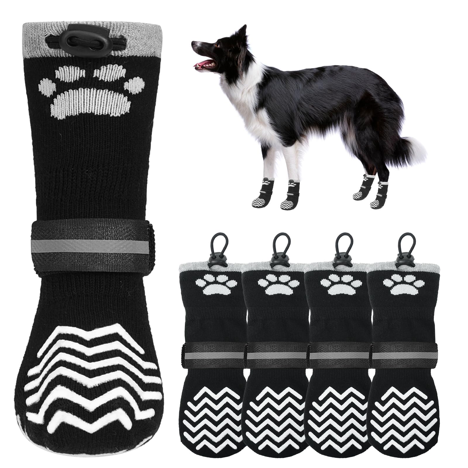 KOOLTAIL calcetines para perros con antideslizante ofrecen agarre adicional en suelos resbaladizos.