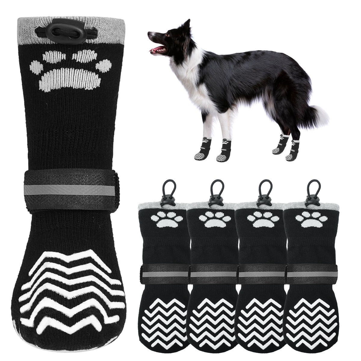 KOOLTAIL calcetines para perros con antideslizante ofrecen agarre adicional en suelos resbaladizos.
