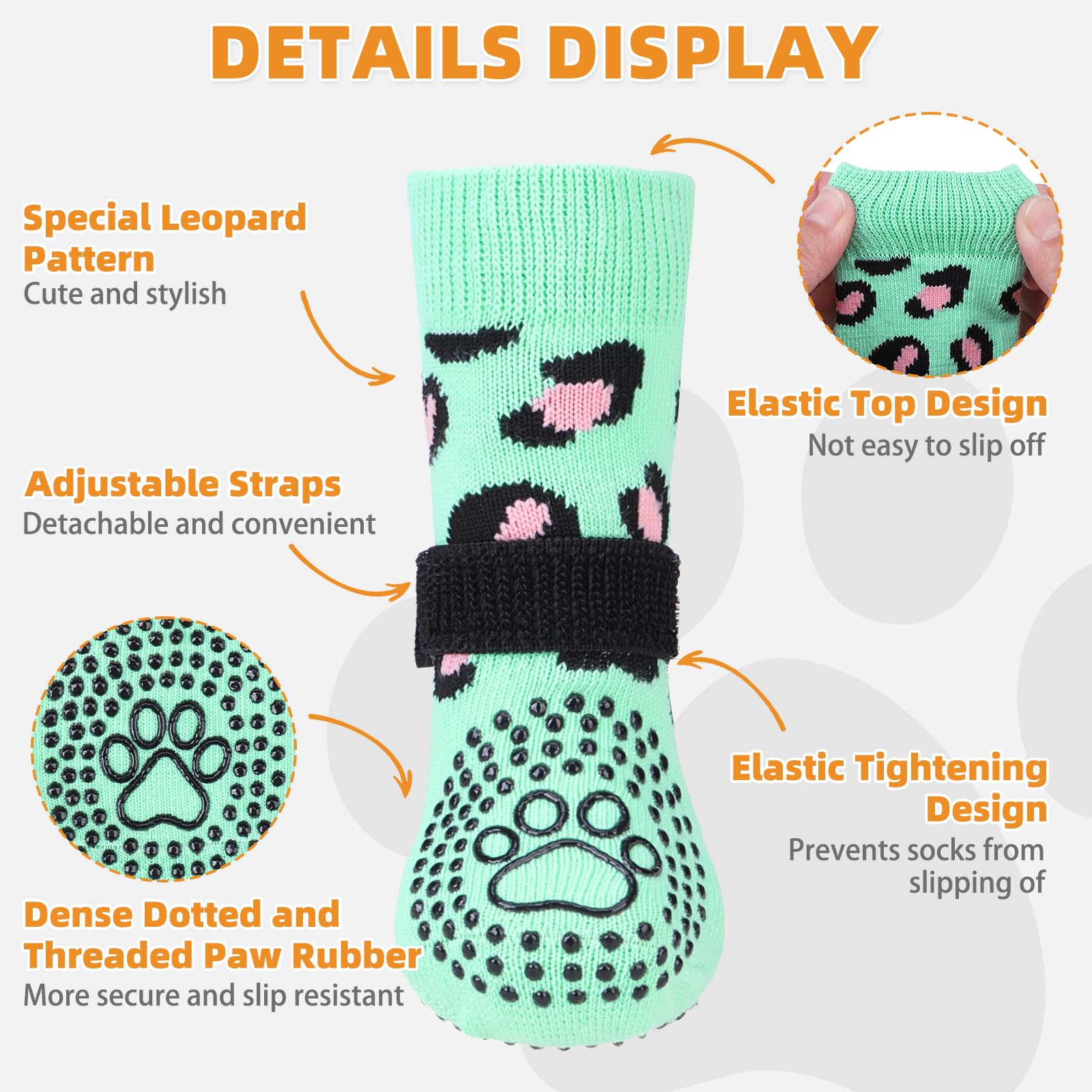 KOOLTAIL calcetines para perro con doble agarre, dos caras para mayor durabilidad.
