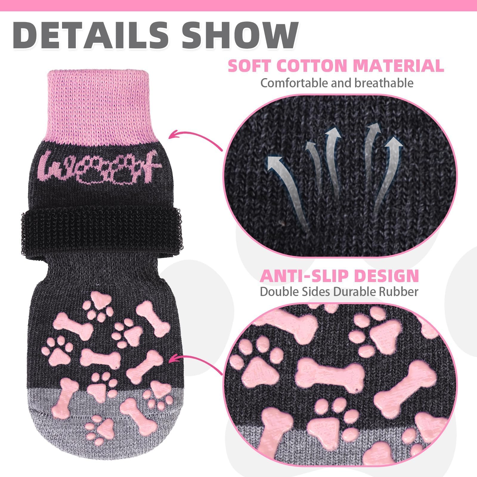 KOOLTAIL calcetines de algodón para perro tacto suave