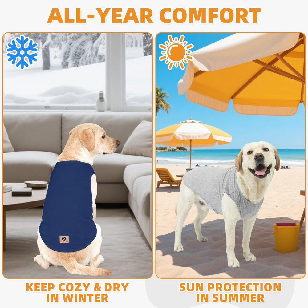 KOOLTAIL costuras duraderas en camiseta para perro grande azul gris