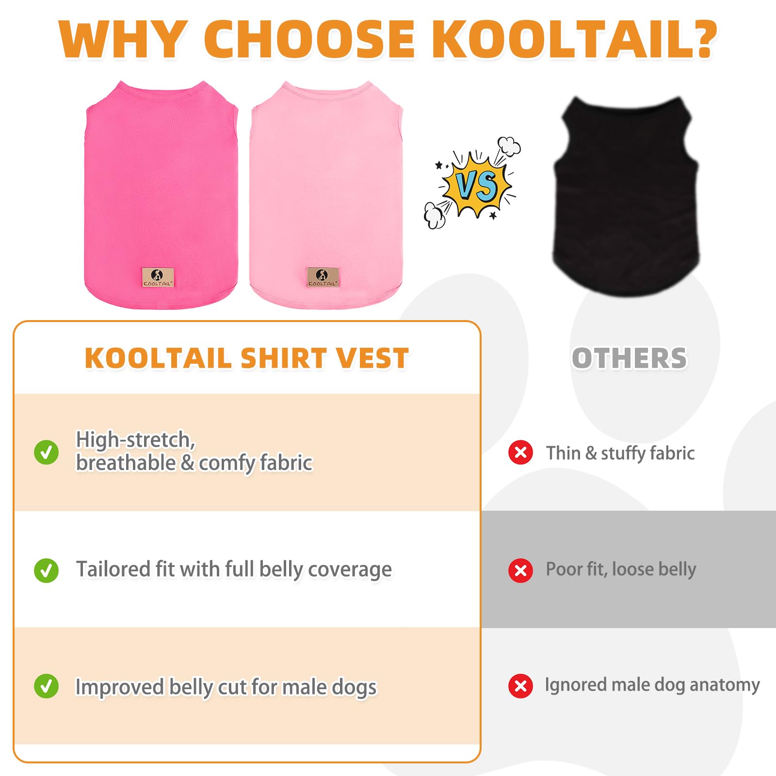 Diseño sin mangas de KOOLTAIL para libertad de movimiento