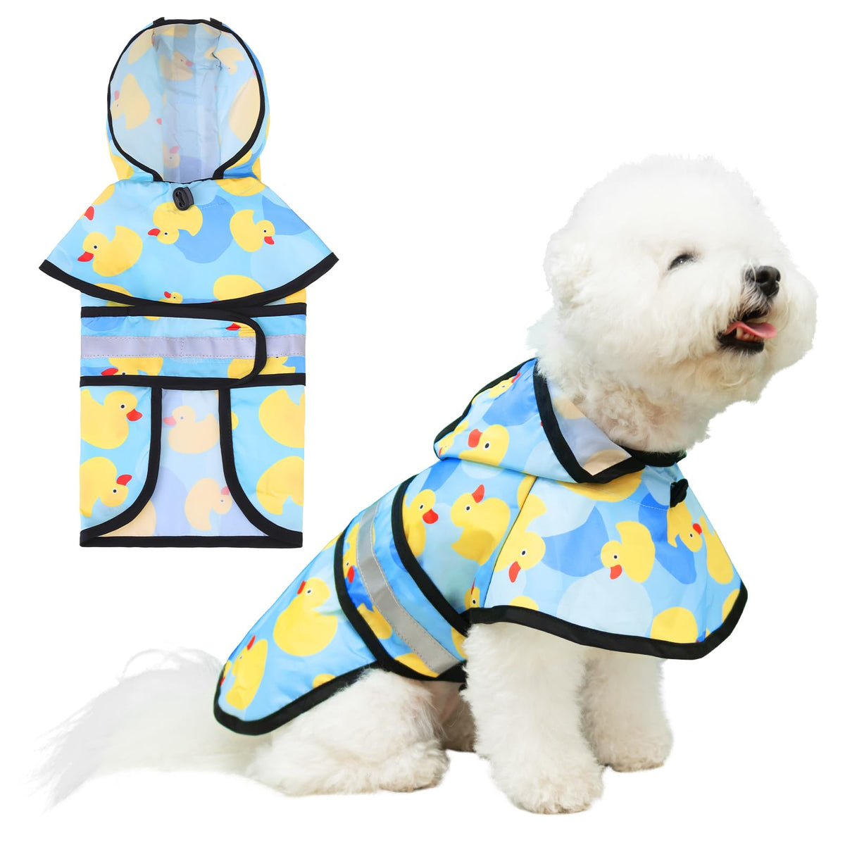 KOOLTAIL capa lluvia perro amarillo pato, protección frontal para paseos con lluvia.