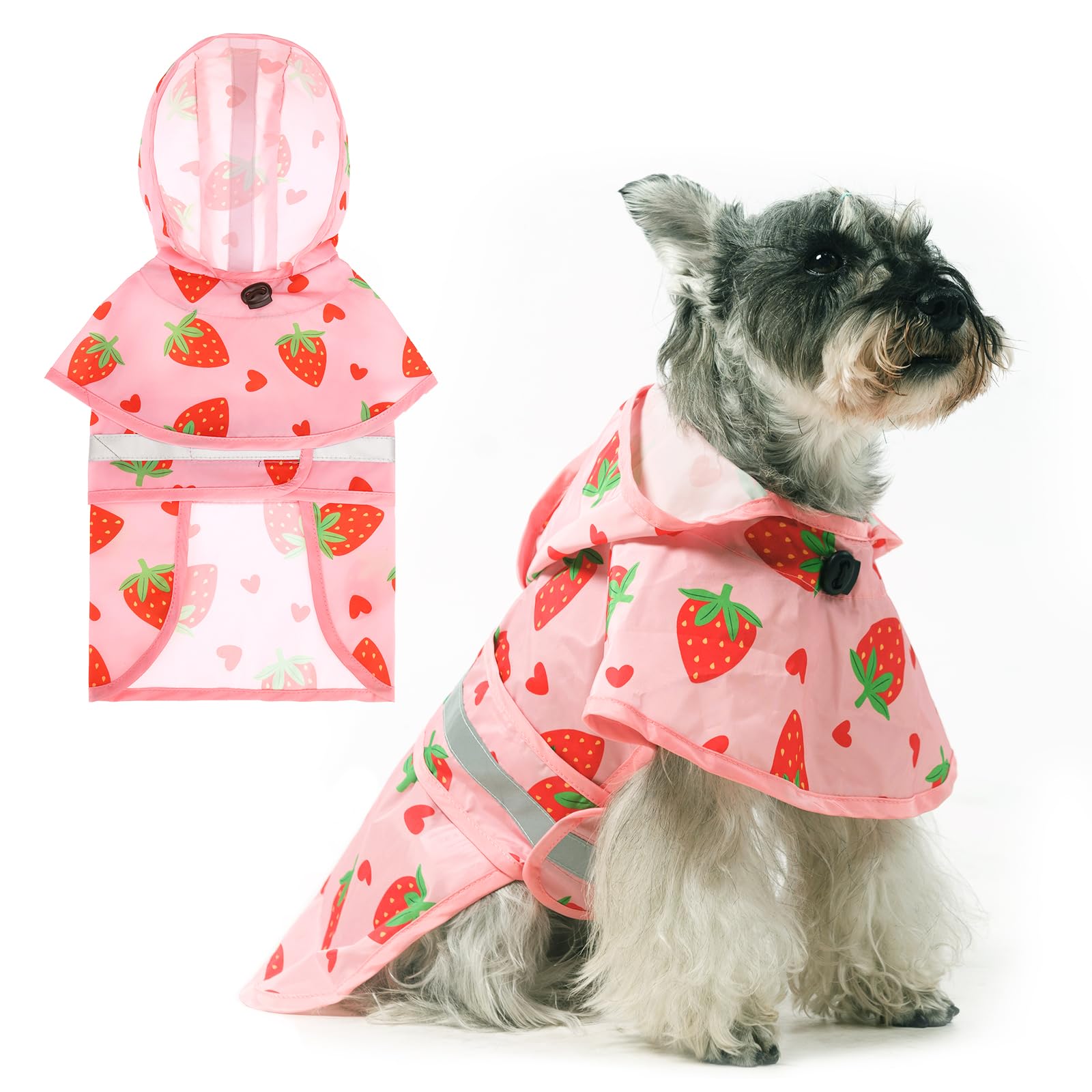 KOOLTAIL capa de lluvia para perro con capucha visible y protección contra la lluvia