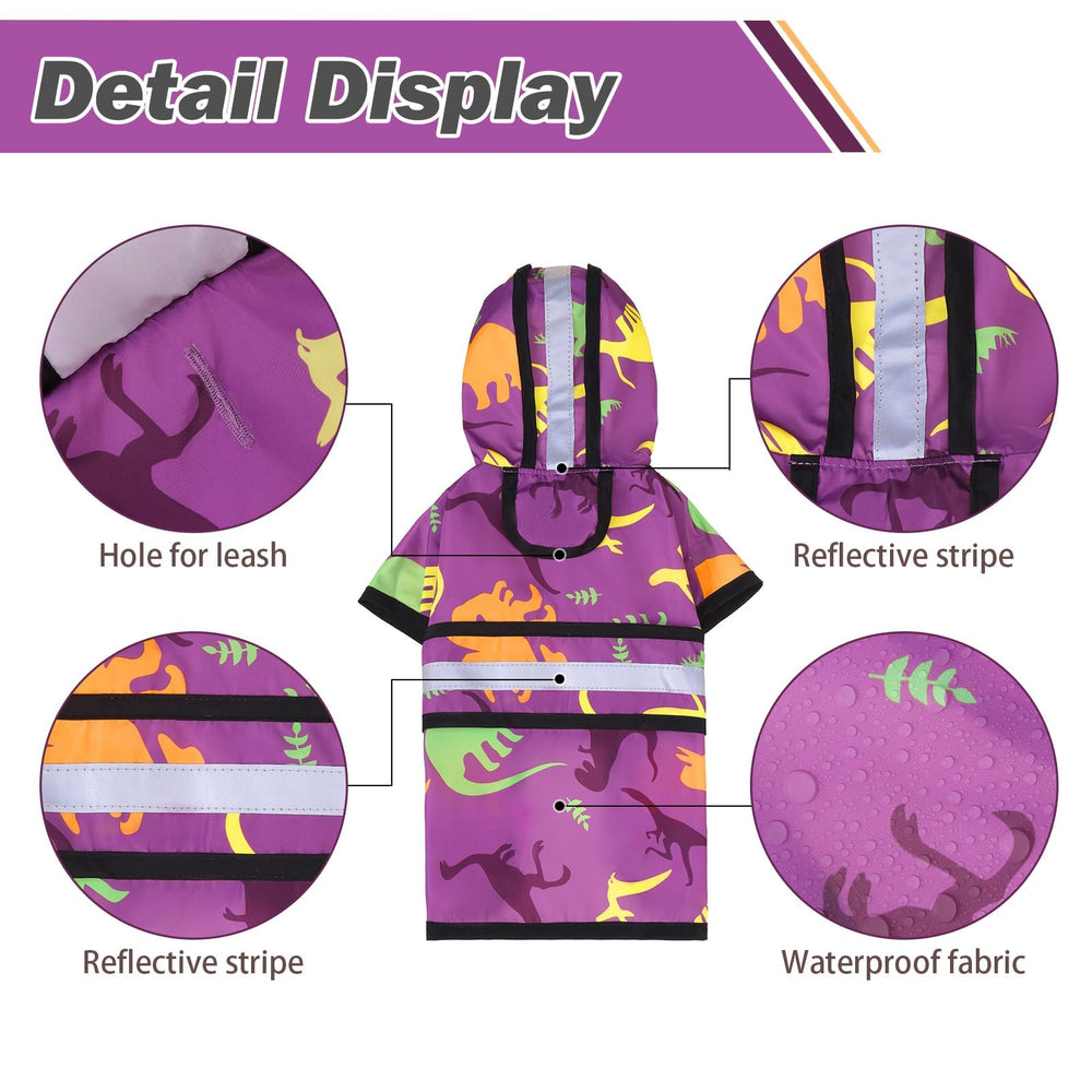 KOOLTAIL capa impermeable para perros, vista trasera, ajuste cómodo en días lluviosos.