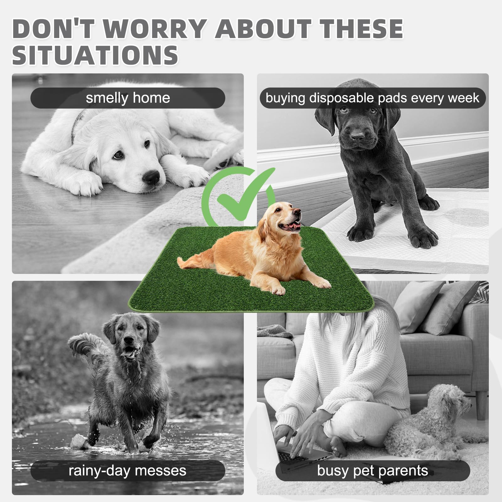 KOOLTAIL césped sintético sin desprendimiento, suave para las patas.