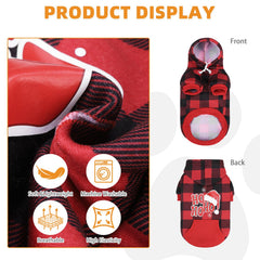 KOOLTAIL hoodie navideño con plaid rojo: estilo festivo y cómodo para días fríos