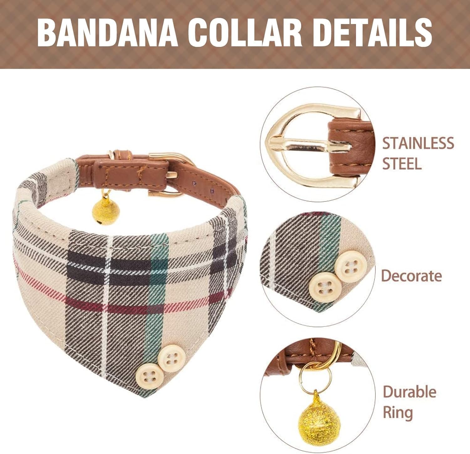 KOOLTAIL collar con bandana irregular beige para estilo casual