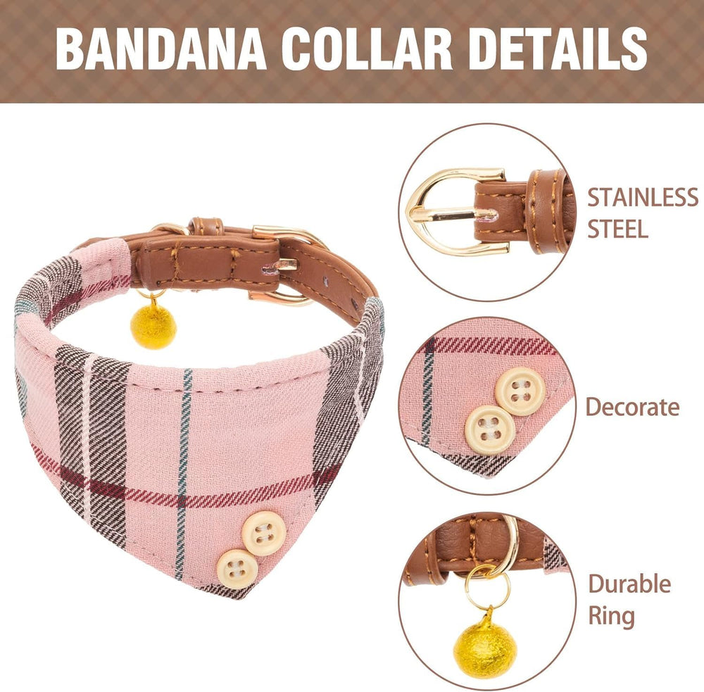 KOOLTAIL collar a cuadros rosa con pañuelo, estilo versátil