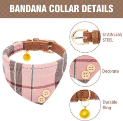 KOOLTAIL collar a cuadros rosa con pañuelo, estilo versátil